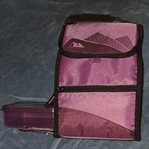 Purple Insulated Lunch Bag With Sandwich Container
